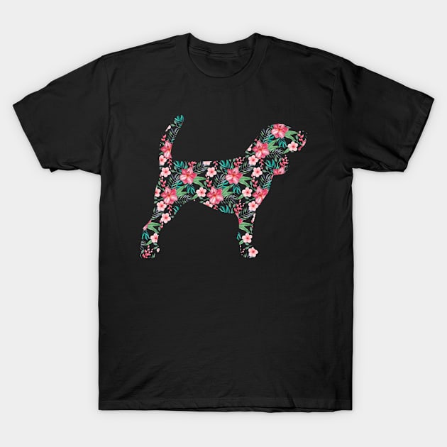 Floral Beagle design. Perfect present for mother dad friend him or her T-Shirt by SerenityByAlex